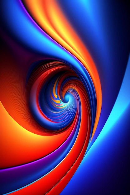 Abstract colorful blue fractal texture Digital fractal art 3D render