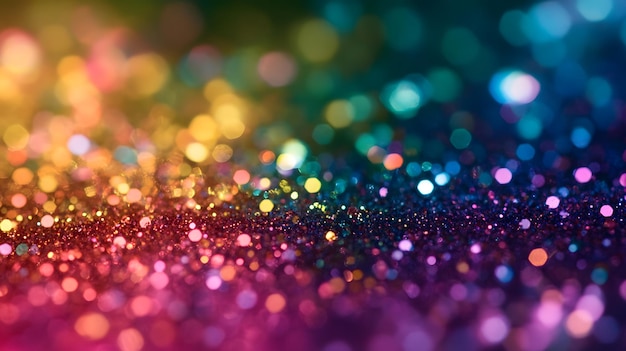 Photo abstract colorful bokeh background with glitter