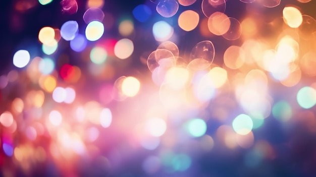 Abstract Colorful Bokeh Lights of Garland