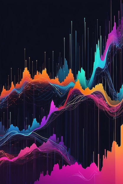 Abstract colorful chart business graphs generative ai