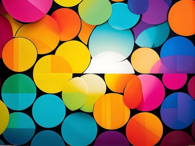 Photo abstract colorful circles on a black background