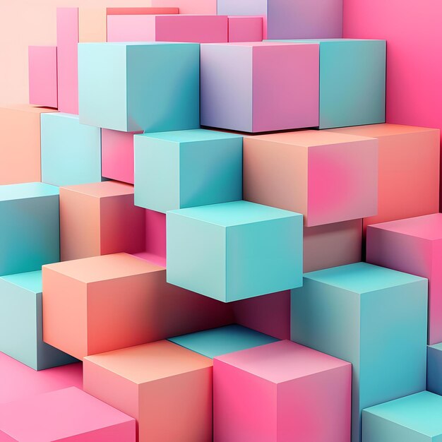 Abstract Colorful Cubes Background Design