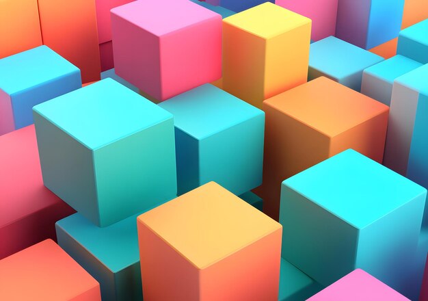 Photo abstract colorful cubes background