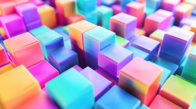 Photo abstract colorful cubes pattern background