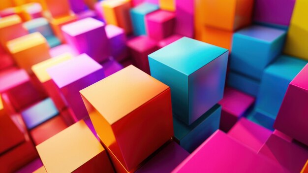 Photo abstract colorful cubes