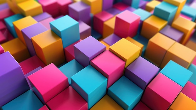 Photo abstract colorful cubes