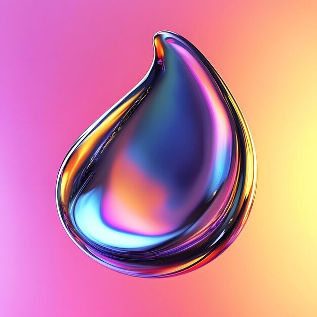 Photo abstract colorful d liquid drop shape