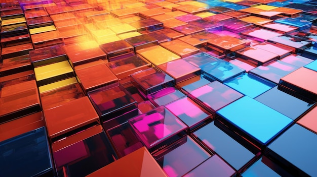 Abstract colorful dance floor depicted in perspective view AI Generated