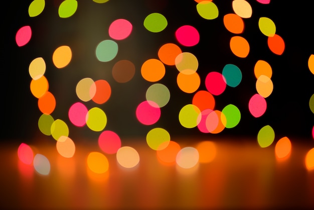 Abstract colorful defocused circular facula holiday bokeh