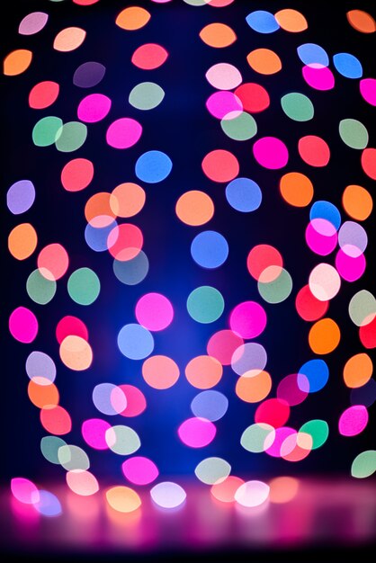 Abstract colorful defocused circular facula holiday bokeh