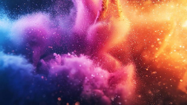 Photo abstract colorful explosion with glittering particles