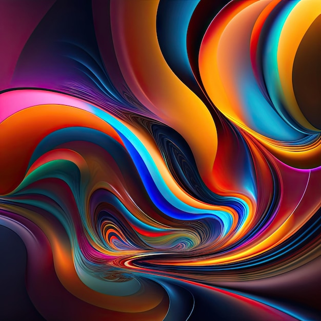 Abstract colorful fiery shapes Fantasy light background Generative art 3d rendering