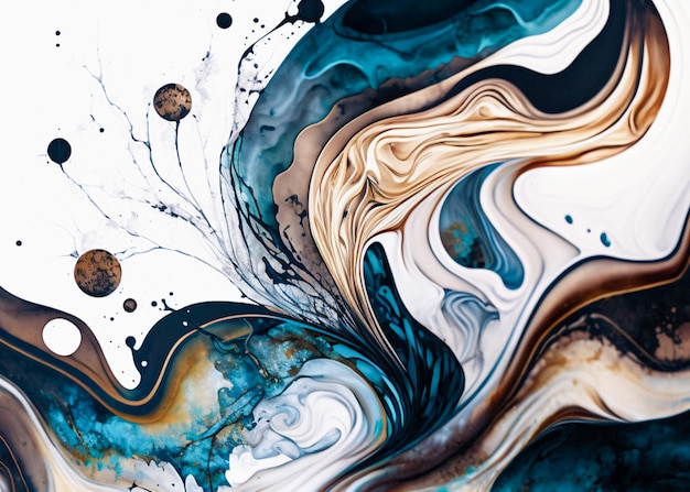 Abstract Colorful fluid art background of liquid liner.