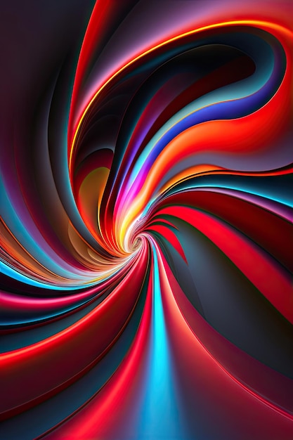 Abstract colorful fractal background with fantastic red waves Fantastic glowing fractal shapes