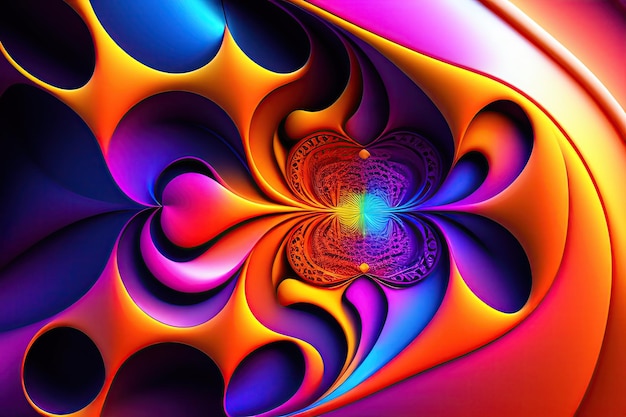 Abstract colorful fractal structure Fantasy light background Generative art 3d rendering