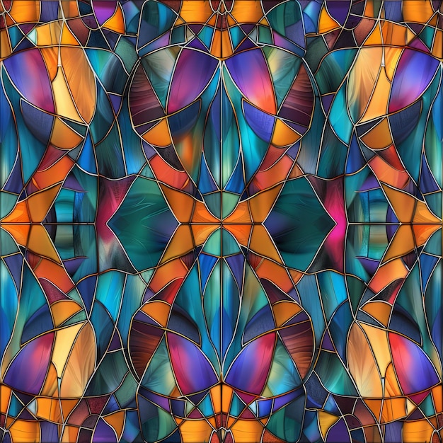 Photo abstract colorful geometric pattern resembling stained glass