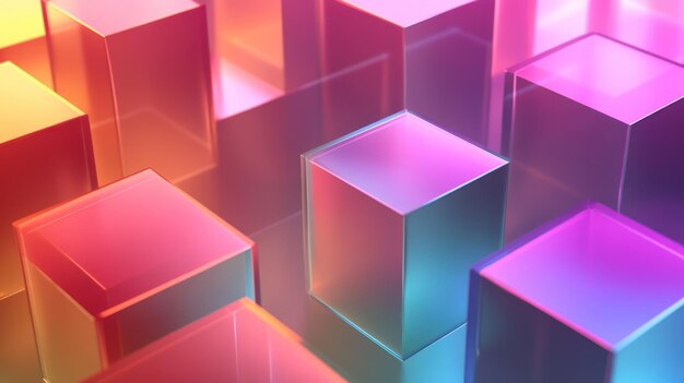 Photo abstract colorful glass cubes