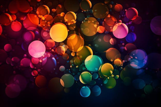 Abstract colorful gradient bubbles in fluid liquid art style Generated AI