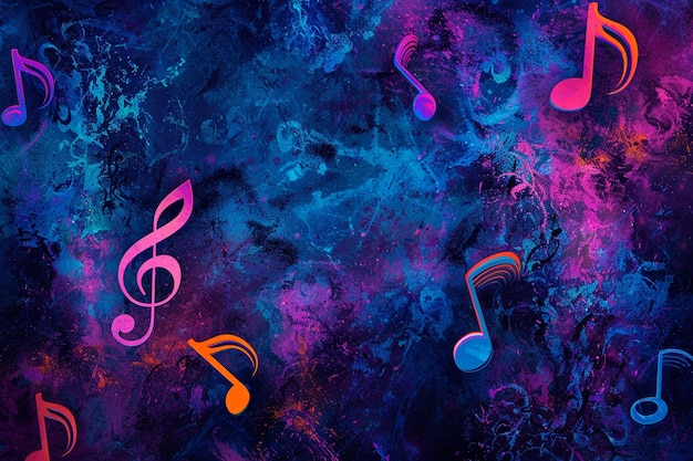 Abstract colorful grunge style musical background