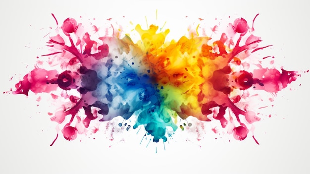 Abstract colorful happy holi backgroundIllustration of festival of colors with rainbow color powder on holi text