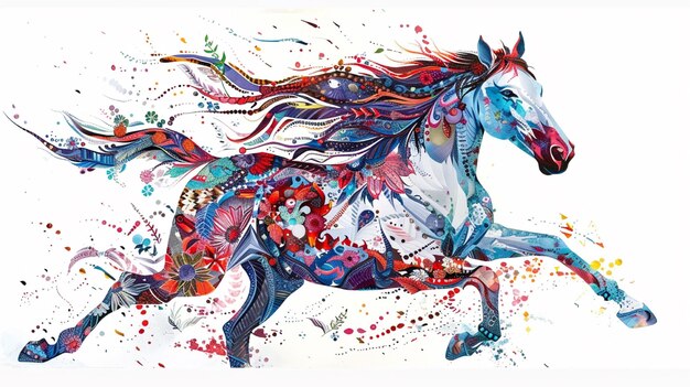 Abstract colorful horse illustration