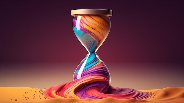 Abstract colorful illustration of an hourglass