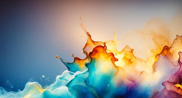 Abstract Colorful Ink Splash