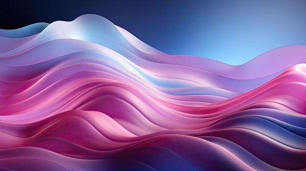 Abstract colorful light wave gradient to dark blue purple mountains and clear water