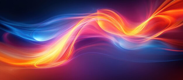 Photo abstract colorful light waves on dark background vibrant digital art with dynamic flowing lines