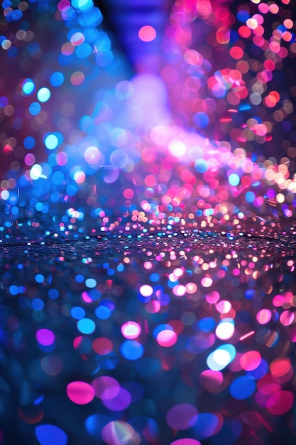 Photo abstract colorful lights on blurred glitter vertical background generative ai