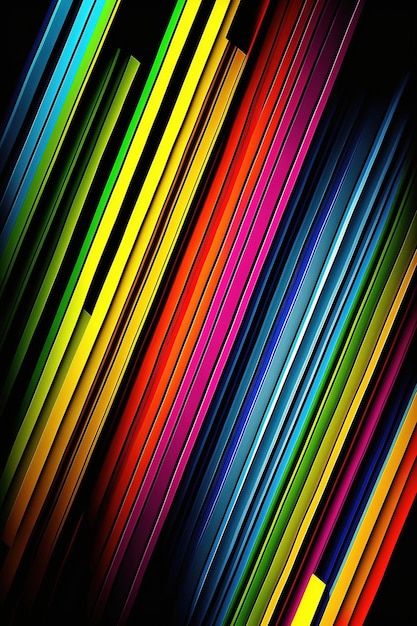 Abstract colorful lines background with depth and vibrant colors