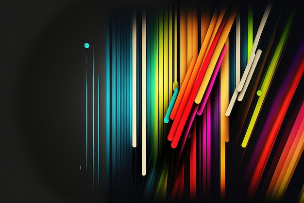 Abstract colorful lines background with depth and vibrant colors