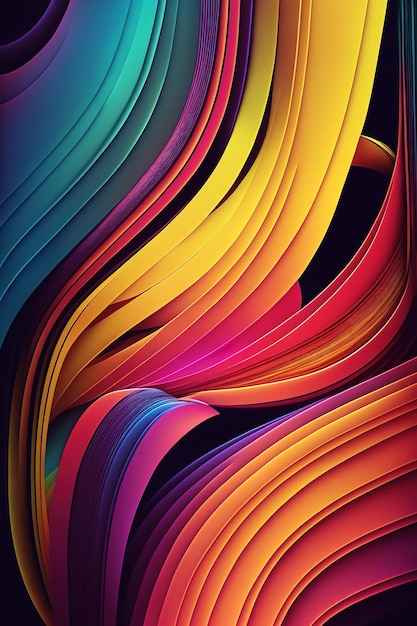 Abstract colorful lines background with depth and vibrant colors