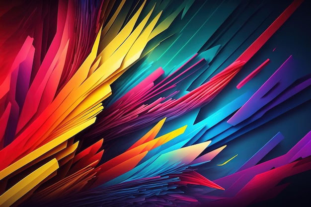 Abstract colorful lines background with depth and vibrant colors