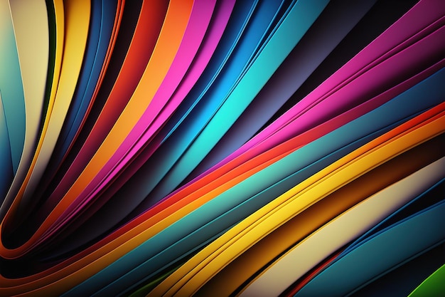 Abstract colorful lines background with depth and vibrant colors