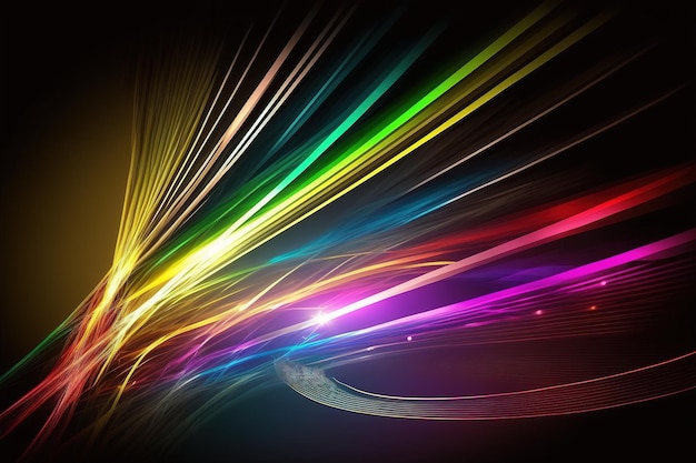 Abstract colorful lines background with depth and vibrant colors