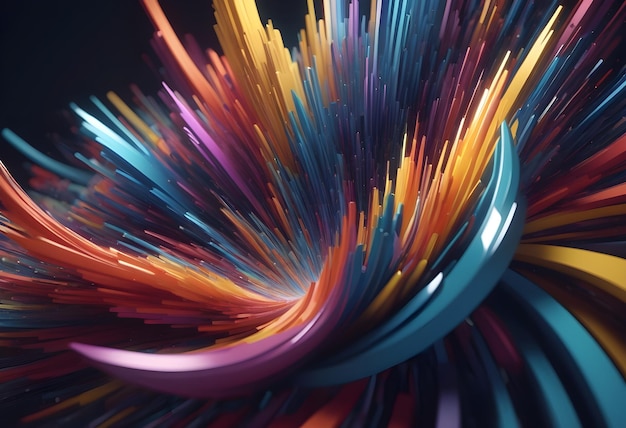 Abstract Colorful Lines Swirling Into A Vortex