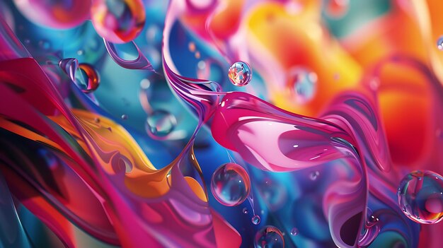 Abstract colorful liquid 3D rendering of an abstract colorful liquid