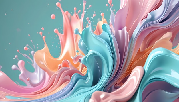 Abstract Colorful Liquid Swirls