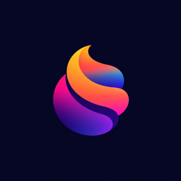 Photo abstract colorful logo design with a gradient and a swirl