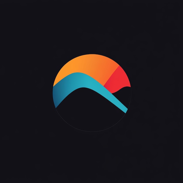 Photo abstract colorful logo design with a wave and a circle