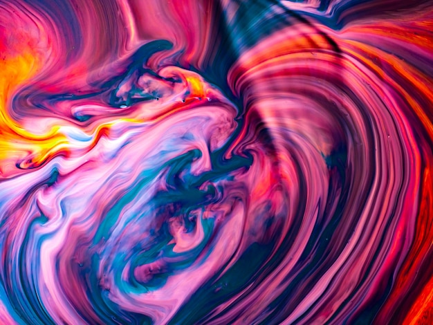 Abstract Colorful Marble Forms for Creative Designs Made with Liquid Acrylic Paint in Motion