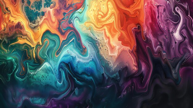 Abstract colorful marbleized paint texture