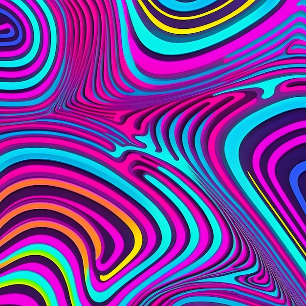 Abstract colorful neon lines background neural network generated art