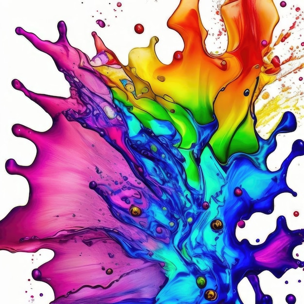 Abstract colorful paint splash Generative AI