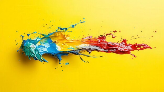 Photo abstract colorful paint splash with dynamic motion