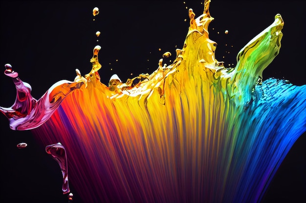 Abstract Colorful paint splashing isolated background