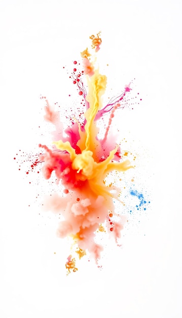 Photo abstract colorful paint splatter on white background