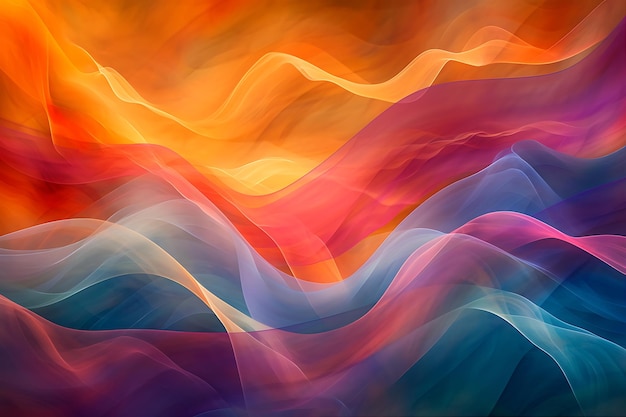 Abstract Colorful Paint Swirls and Waves Background