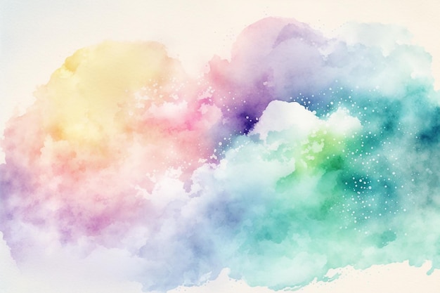 Abstract colorful pastel watercolor digital art background